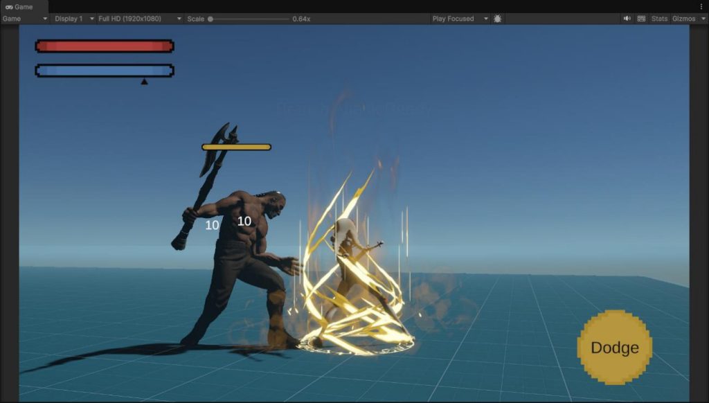 Visual cue during the branch attack input window