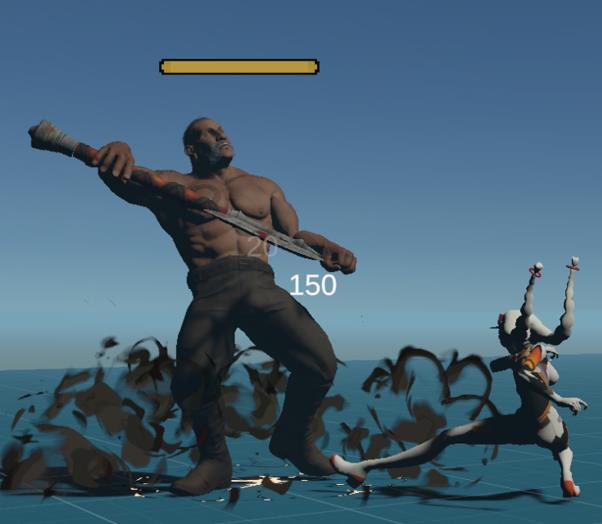 Damage number shown above an enemy