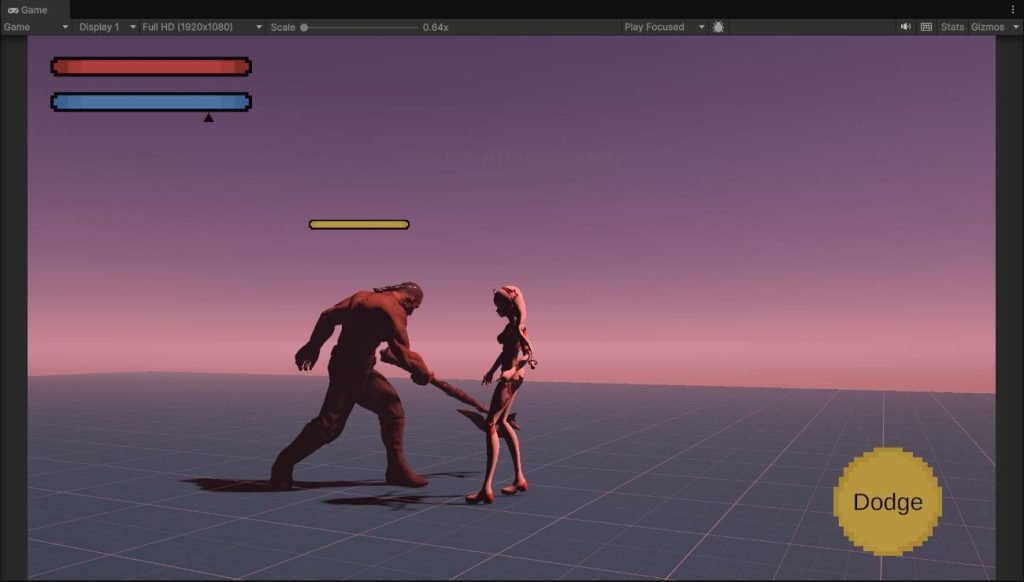 The screen turns red when the player is hit