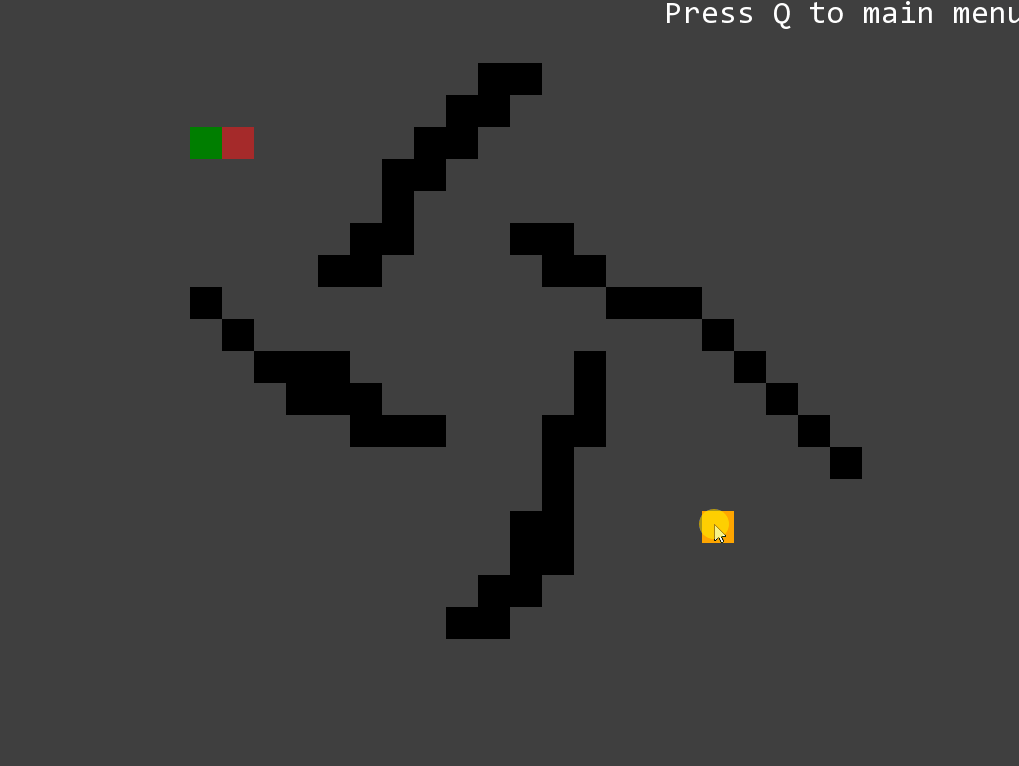 A* search on the same grid, exploring a much smaller area